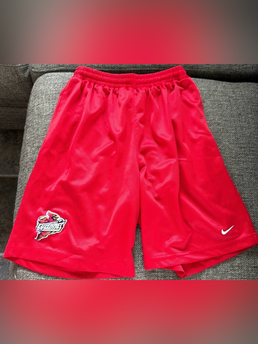 Nike Team Iowa State Cyclones Youth Basketball Shorts Size L 12-14 Red Embroider